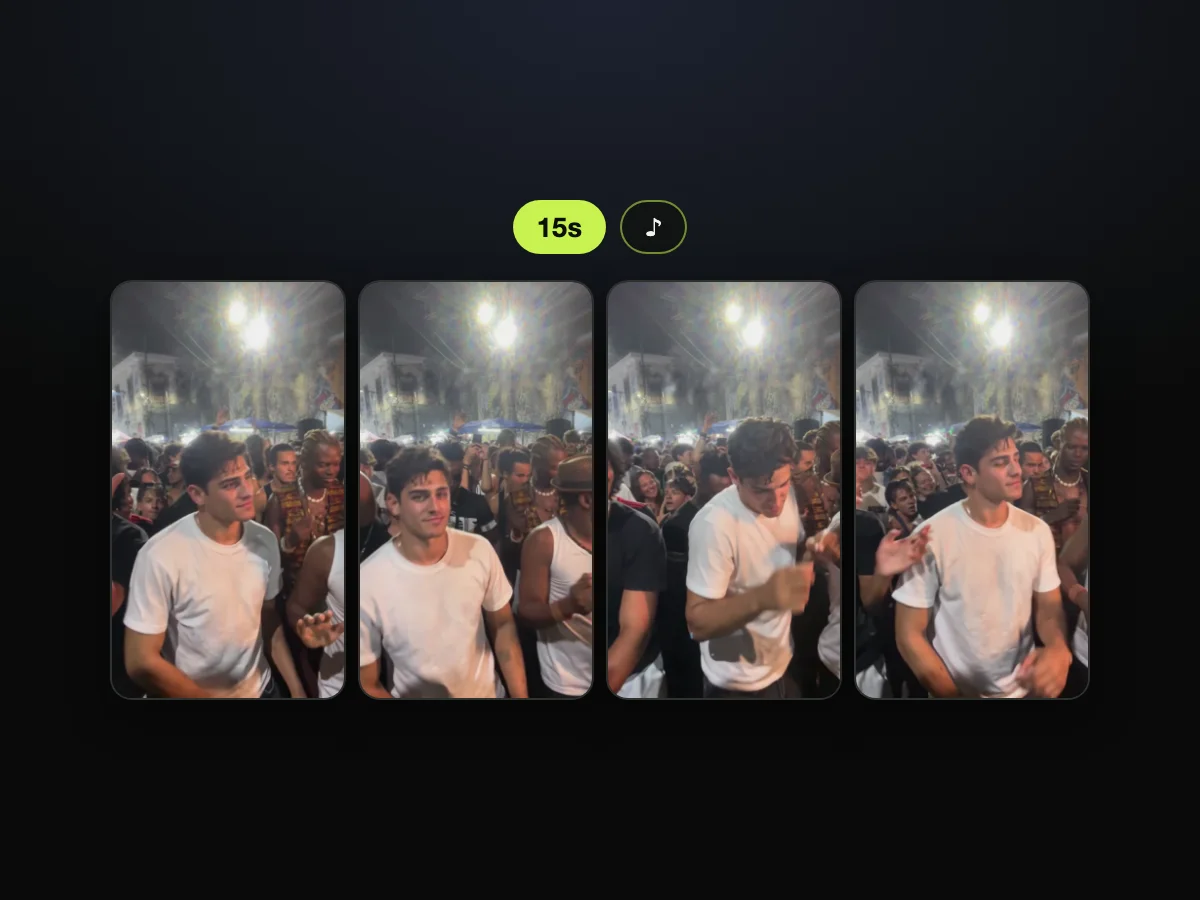 Frames from a charme dance AI video made on Charme Dance AI